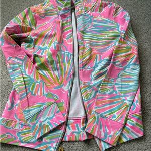 Lilly Pulitzer Vibrant Pink Shell-Print Zip Hoodie